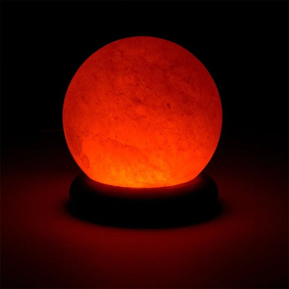 Lampe de sel Himalaya naturel Sphère USB LED 9cm - La Boite à Cailloux