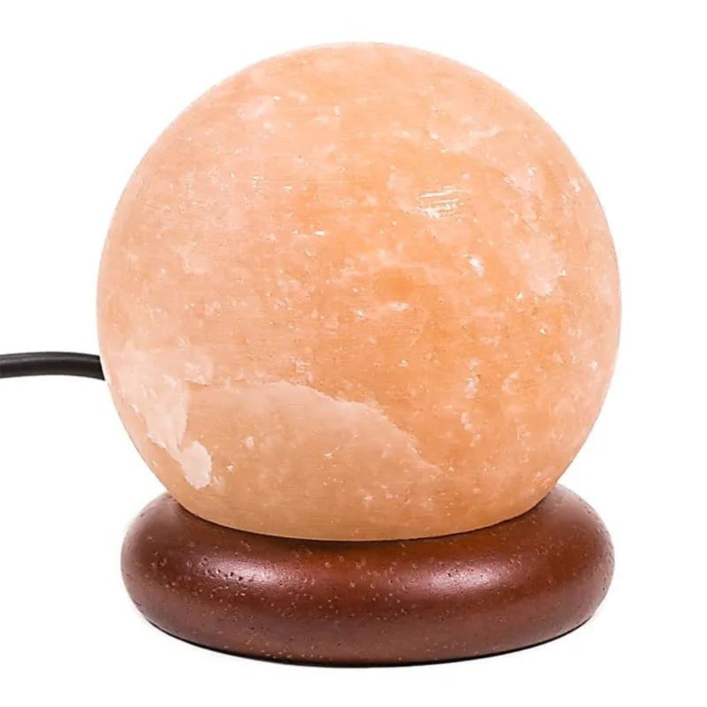 Lampe de sel Himalaya naturel Sphère USB LED 9cm - La Boite à Cailloux