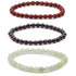 Lot 3 bracelets Bien - être: Jaspe rouge, Grenat rouge almandin, Jade de Chine (boules 5 - 6mm) - La Boite à Cailloux