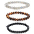 Lot 3 Bracelets PROTECTION: Labradorite, Oeil de tigre, Tourmaline noire (boules 5 - 6mm) - La Boite à Cailloux