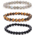 Lot 3 bracelets PROTECTION: Labradorite, Oeil de tigre, Tourmaline noire (boules 7 - 8mm) - La Boite à Cailloux