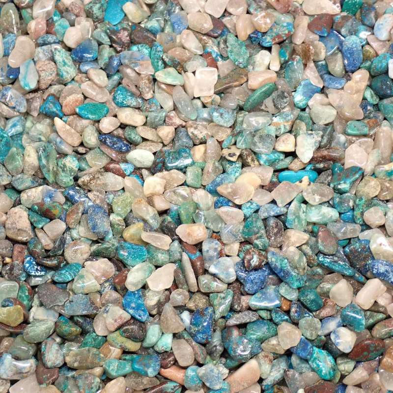 Lot chrysocolle Pérou A (mini - pierre roulée XXS) - 100g - La Boite à Cailloux