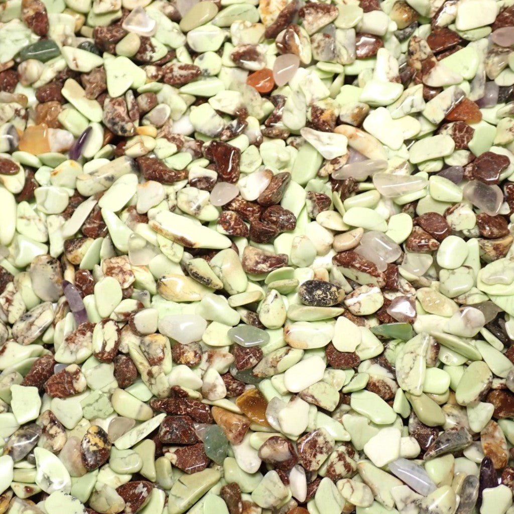 Lot chrysoprase citron Brésil A (mini - pierre roulée XS) - 100g - La Boite à Cailloux