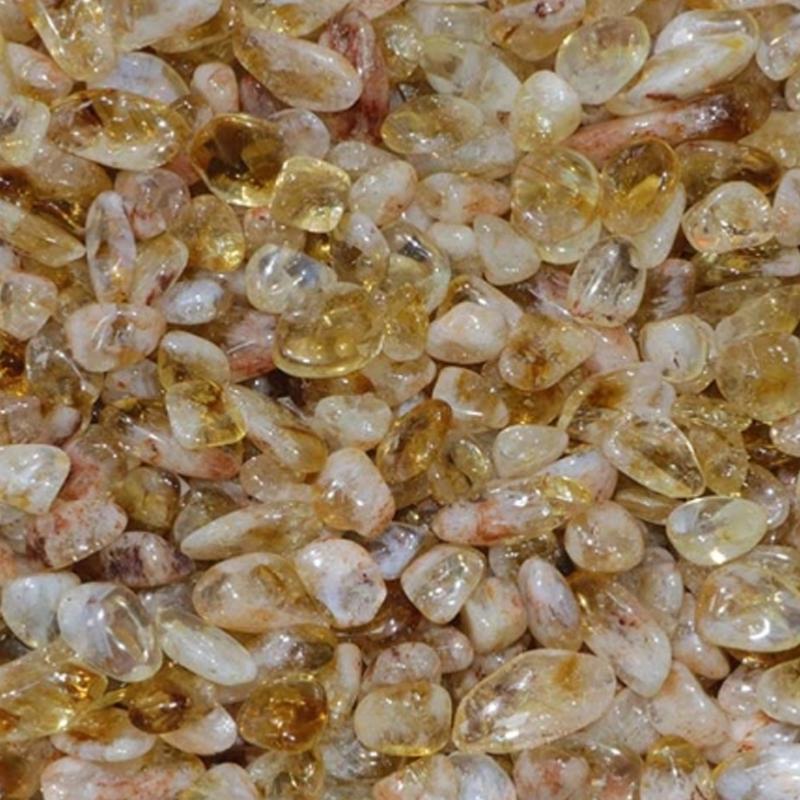 Lot citrine chauffée (améthyste chauffée) Brésil AA (mini - pierre roulée XS) - 100g - La Boite à Cailloux