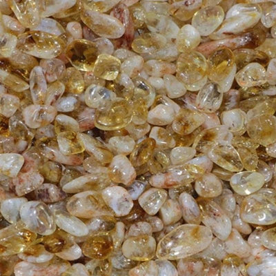 Lote de citrino tratado térmicamente (amatista tratada térmicamente) Brasil AA (mini-canto rodado XS) - 100g