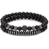 Lot de 2 bracelets Homme onyx dépoli, hématite, zircon (boules 6mm) - La Boite à Cailloux