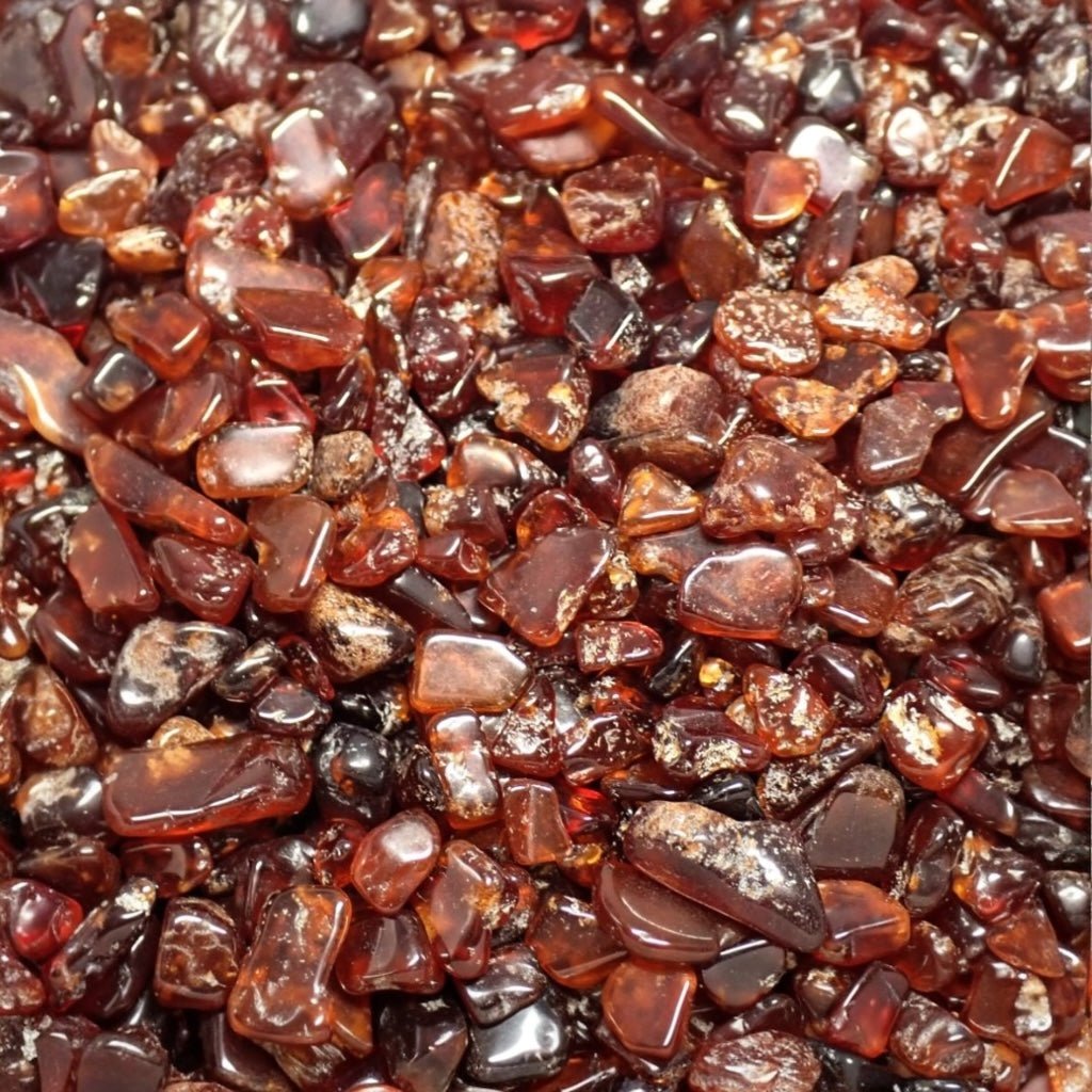 Lot grenat brun hessonite Inde AA (mini - pierre roulée XXS) - 100g - La Boite à Cailloux