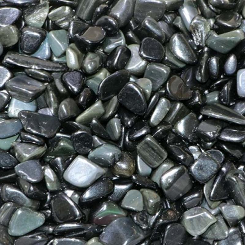 Lot obsidienne arc en ciel Mexique AA (mini - pierre roulée XS) - 100g - La Boite à Cailloux