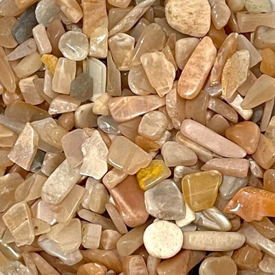 Lot of orange-pink moonstone from India AA (mini tumbled stone XS) - 100g