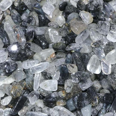 Lot quartz inclusion de tourmaline Brésil AA (mini-pierre roulée XS) - 100g