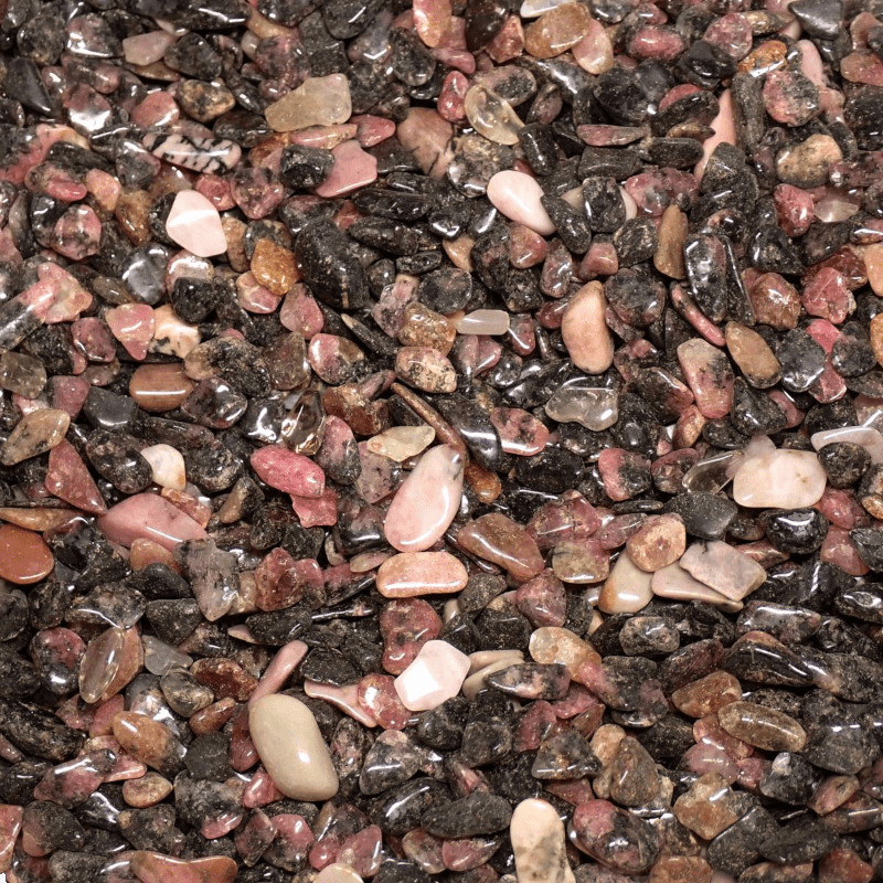 Lot rhodonite Madagascar A (mini - pierre roulée XS) - 100g - La Boite à Cailloux