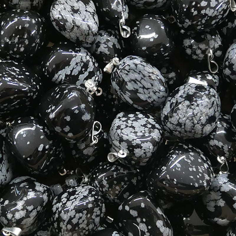 Obsidienne neige Mexique A+ (pierre roulée) - La Boite à Cailloux