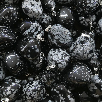 Obsidienne neige Mexique A+ (pierre roulée) - La Boite à Cailloux