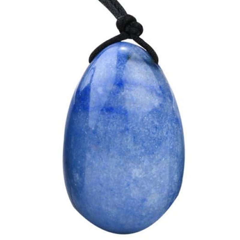 Oeuf de Yoni aventurine bleue ou quartz bleu Brésil A 30 - 40mm - La Boite à Cailloux