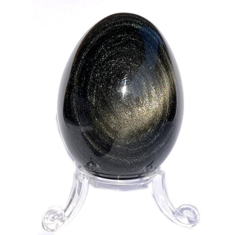 Oeuf obsidienne argentée Mexique AA - 60 - 70mm - La Boite à Cailloux