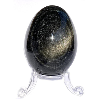 Huevo obsidiana plateada México AA - 60-70mm