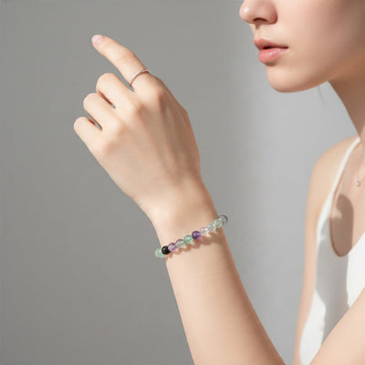 Armband aus mehrfarbigem Fluorit, China A (5-6 mm Kugeln)