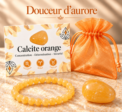 Pack "Douceur d'aurore" Calcite orange Mexique A