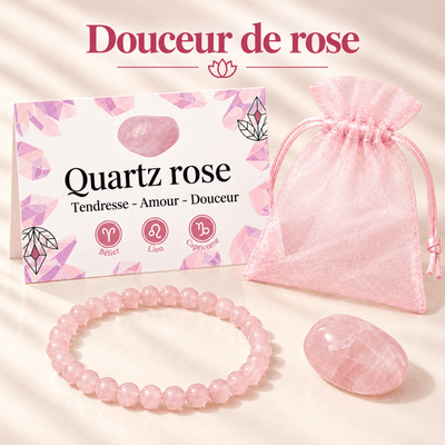 Pack "Douceur de rose" Quartz rose Brésil A