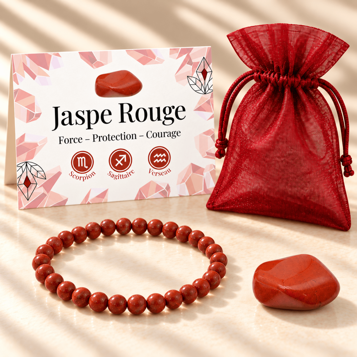 Pack "Élan terrestre" Jaspe rouge - La Boite à Cailloux
