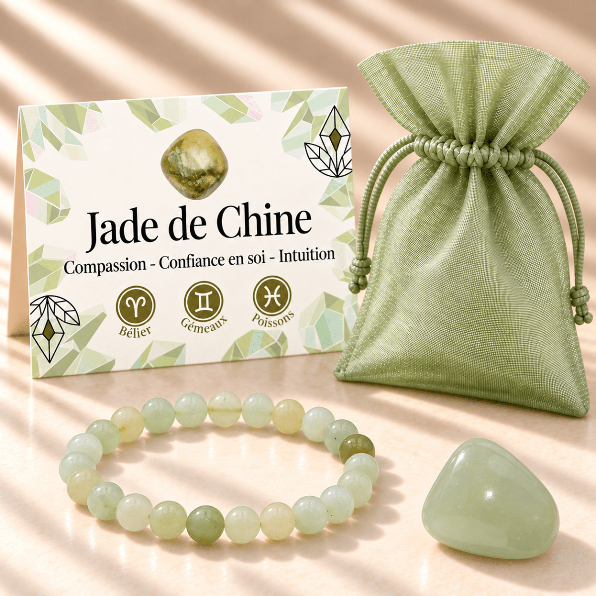 Pack "Équilibre précieux" Jade de Chine - La Boite à Cailloux