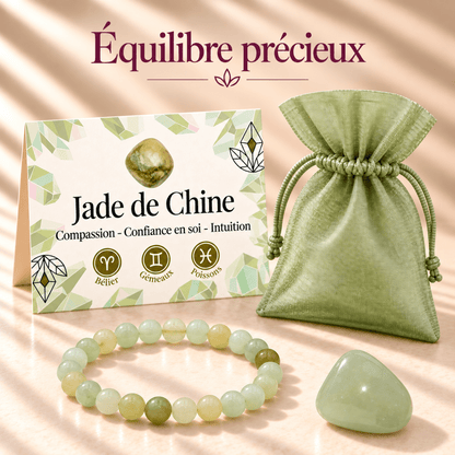 Pack "Équilibre précieux" Jade de Chine A - La Boite à Cailloux