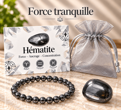 Pack "Force tranquille" Hématite Chine A - La Boite à Cailloux