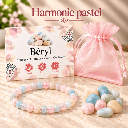 Pack "Harmonie pastel" Béryls multicolores Brésil A+ - La Boite à Cailloux