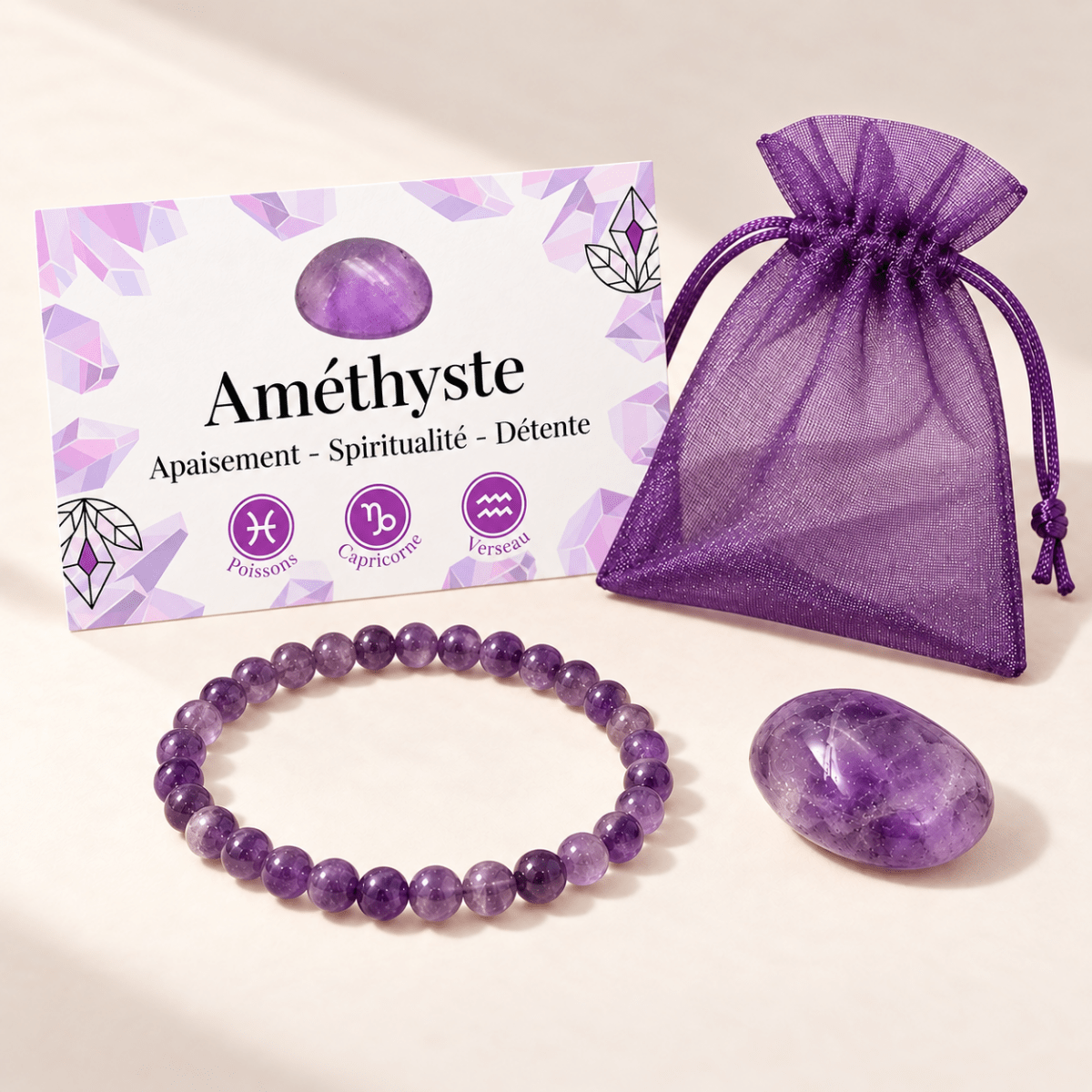 Pack "Instant de calme" Améthyste - La Boite à Cailloux
