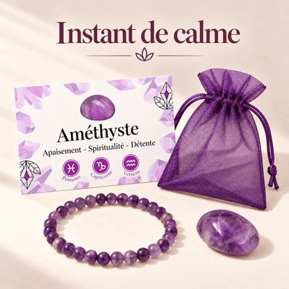 Pack "Instant de calme" Améthyste Brésil AA - La Boite à Cailloux