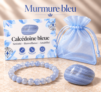 Pack "Murmure bleu" Calcédoine bleue Namibie AA - La Boite à Cailloux