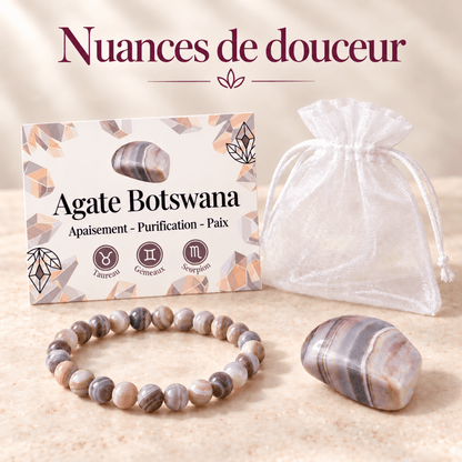 Pack "Nuances de douceur" Agate Botswana AA - La Boite à Cailloux