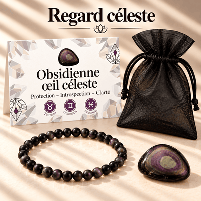Pack "Sguardo celeste" Ossidiana occhio celeste Messico A