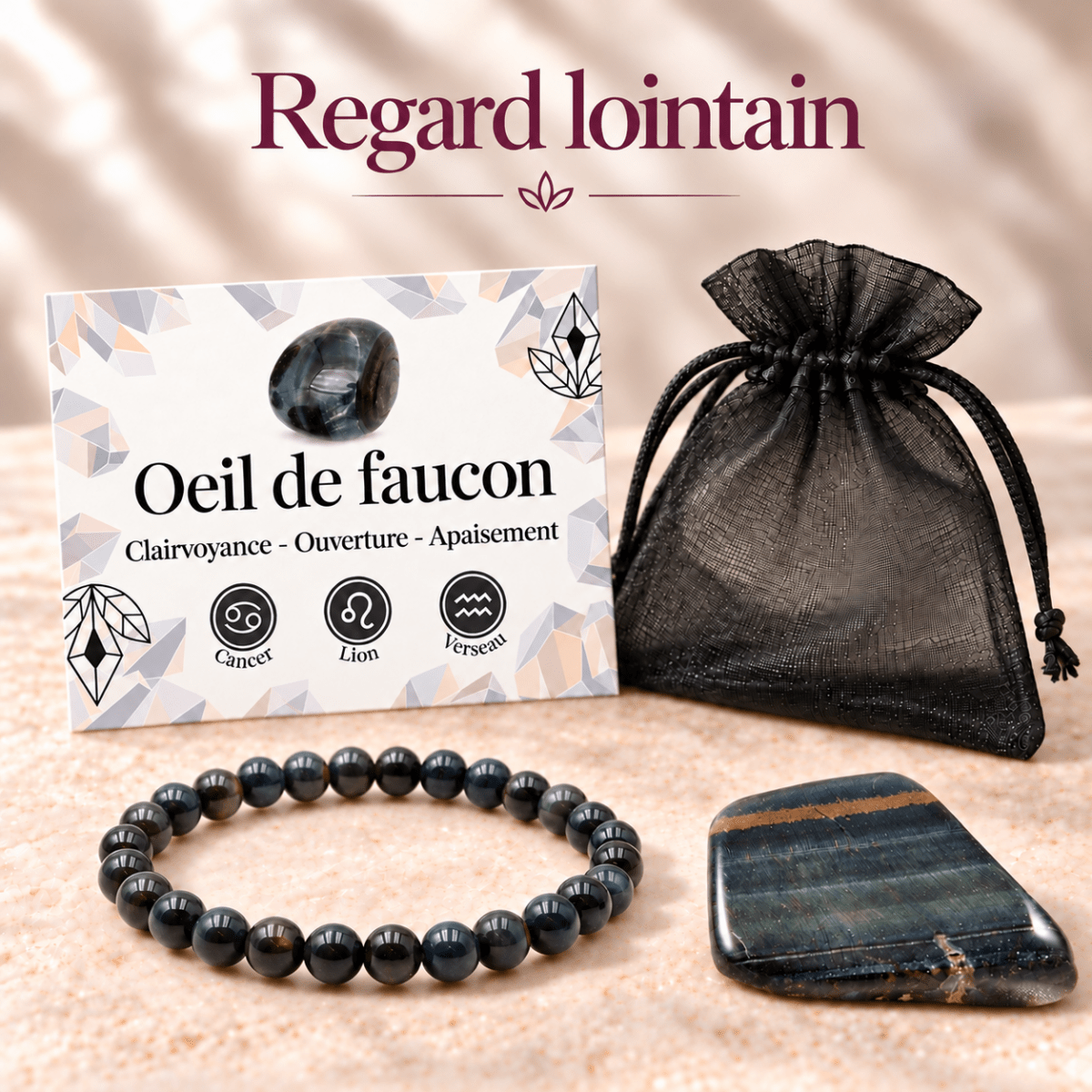 Pack « Regard lointain » Œil de Faucon Afrique du Sud AA - La Boite à Cailloux