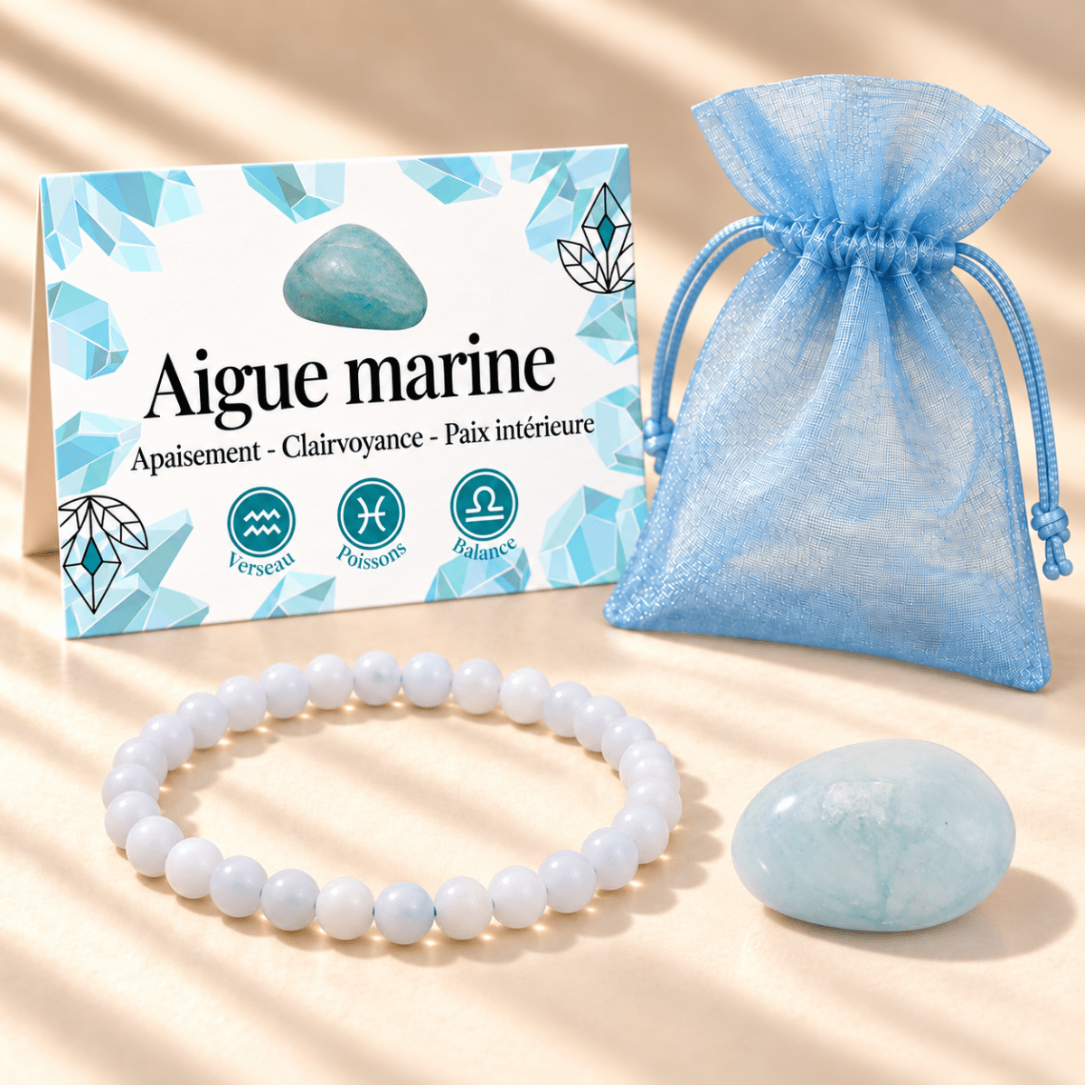 Pack "Sérénité marine" – Aigue-marine - La Boite à Cailloux
