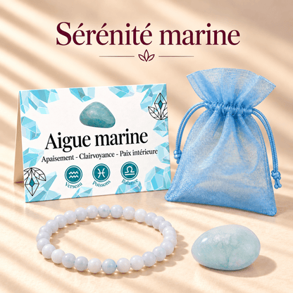 Pack "Sérénité marine" – Aigue-marine Brésil AA - La Boite à Cailloux