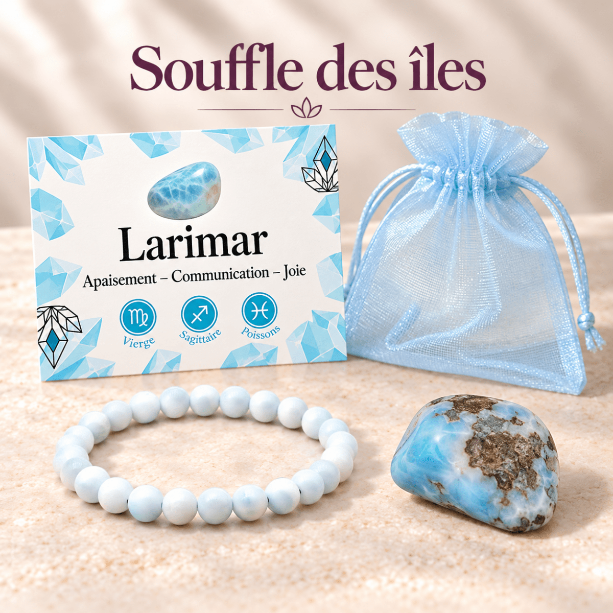 Pack "Souffle des iles" Larimar République Dominicaine A - La Boite à Cailloux