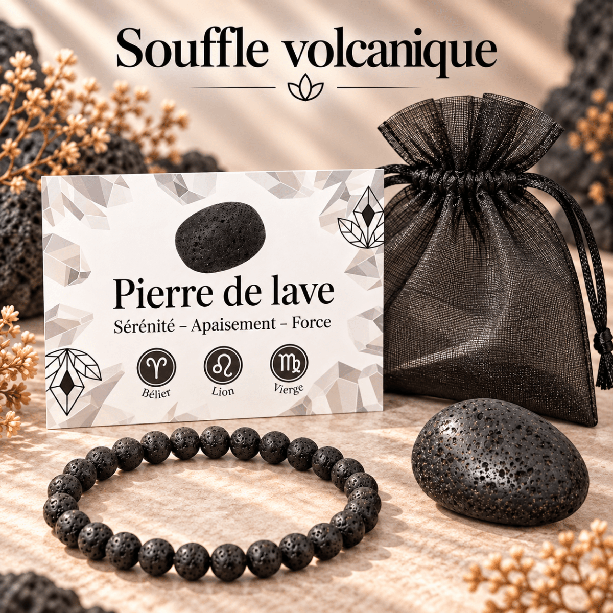 Pack « Souffle volcanique » Pierre de lave Chine A - La Boite à Cailloux
