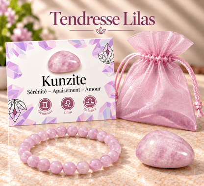 Pack "Tendresse lilas" Kunzite Brésil AA - La Boite à Cailloux