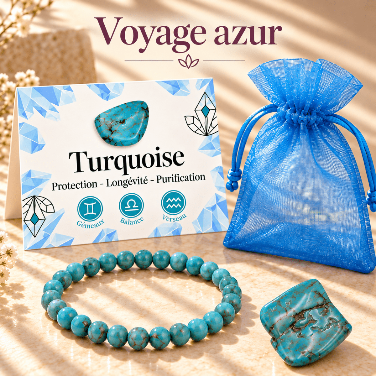 Pack « Voyage azur » Turquoise Tibet AA - La Boite à Cailloux