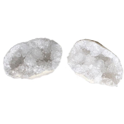 Pair of Morocco rock crystal geodes (size S) 50-80mm