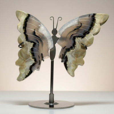 Brazilian agate butterfly AA on stand