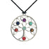 Pendentif 7 chakras "arbre de vie" + cordon - La Boite à Cailloux