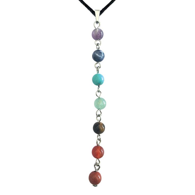 Pendentif 7 chakras + cordon - La Boite à Cailloux