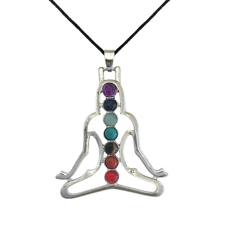 Pendentif 7 chakras + cordon - La Boite à Cailloux