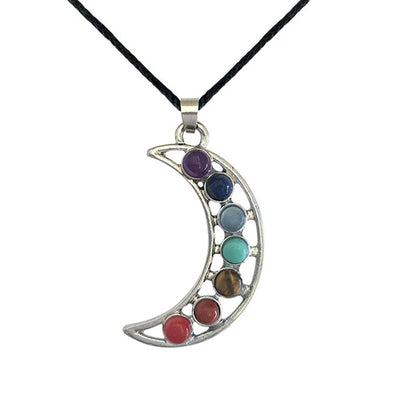 7 chakra “crescent moon” pendant + cord