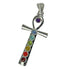 Pendentif 7 chakras croix - La Boite à Cailloux