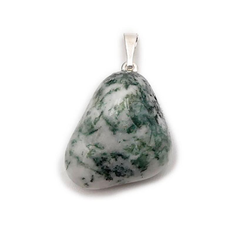 Pendentif agate arbre Inde A (pierre roulée) - La Boite à Cailloux