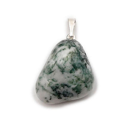 Pendentif agate arbre Inde A (pierre roulée) - La Boite à Cailloux