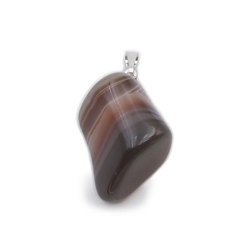 Pendentif agate Botswana A (pierre roulée) - La Boite à Cailloux